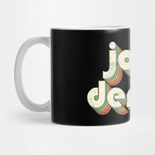 Retro Vintage Rainbow John Letters Distressed Style Mug